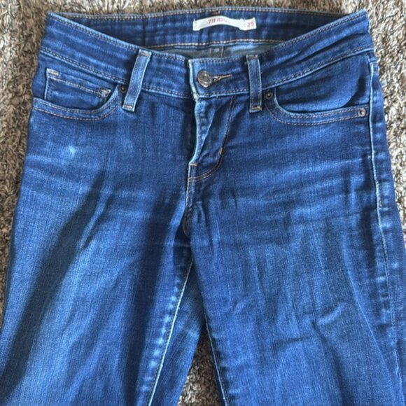 Levi's 711 Skinny Jeans 25 X 32 Dark Wash - Picture 3 of 11